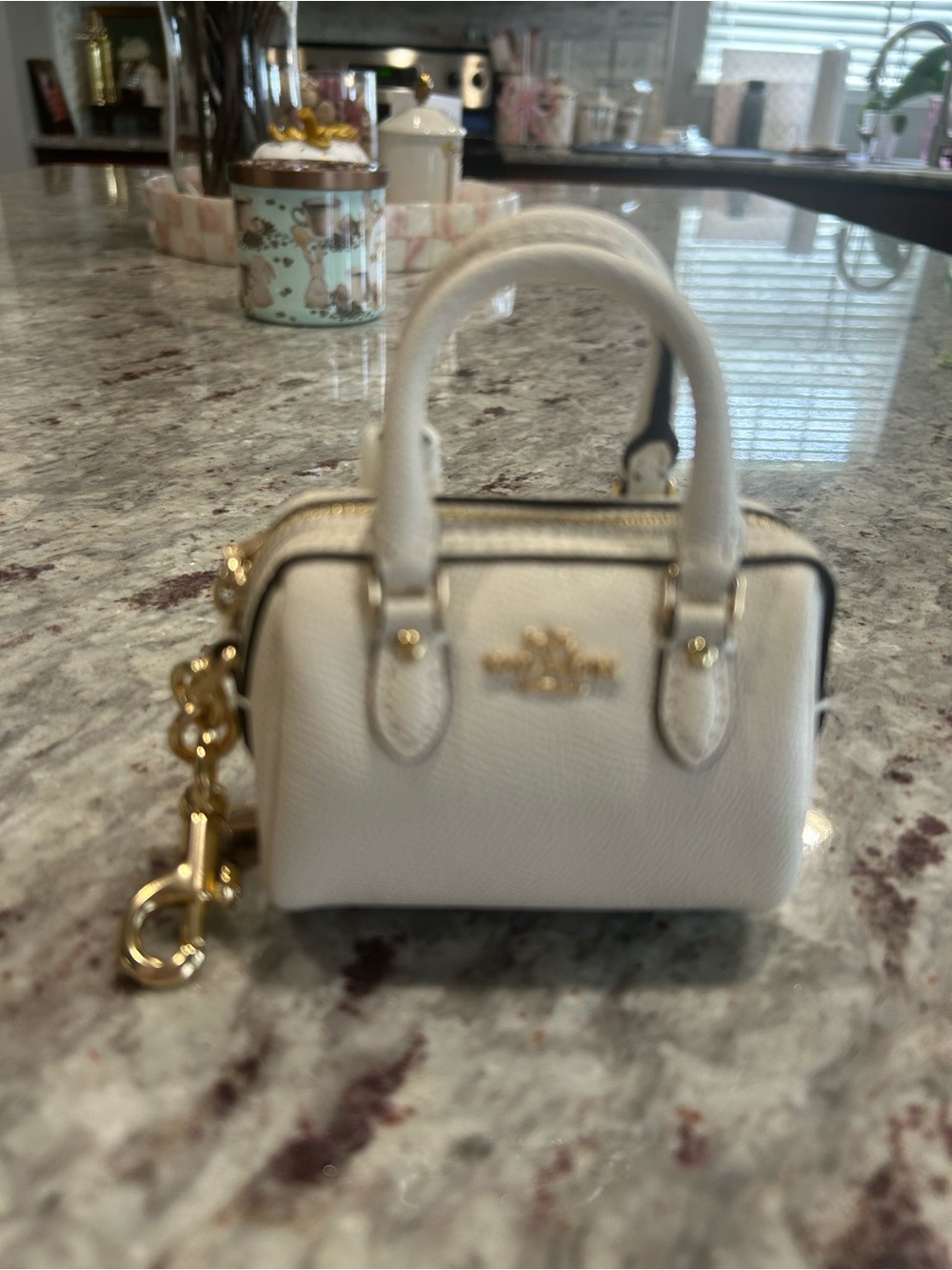 Coach Light Cream Mini Satchel Bag Charm /Keychain - NWOT - Picture 3 of 5